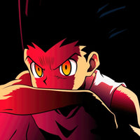 Tableau Hunter X Hunter Regard Menacant Rouge