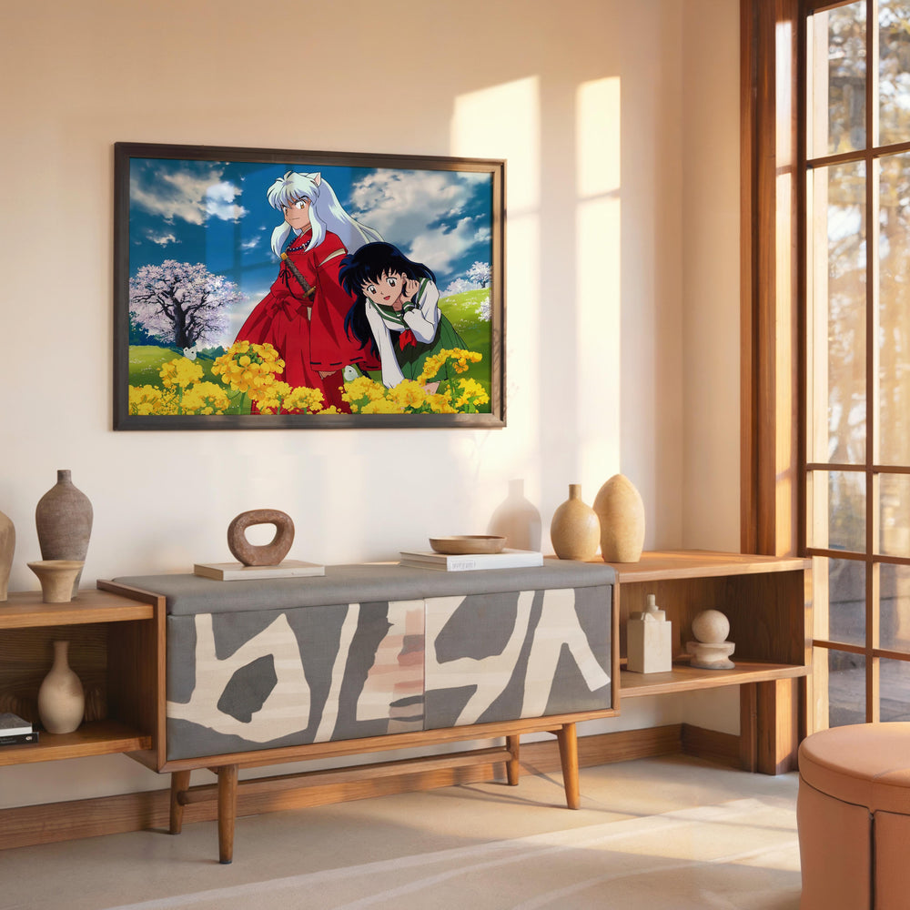 Tableau Inuyasha Champ Fleurs Printanieres
