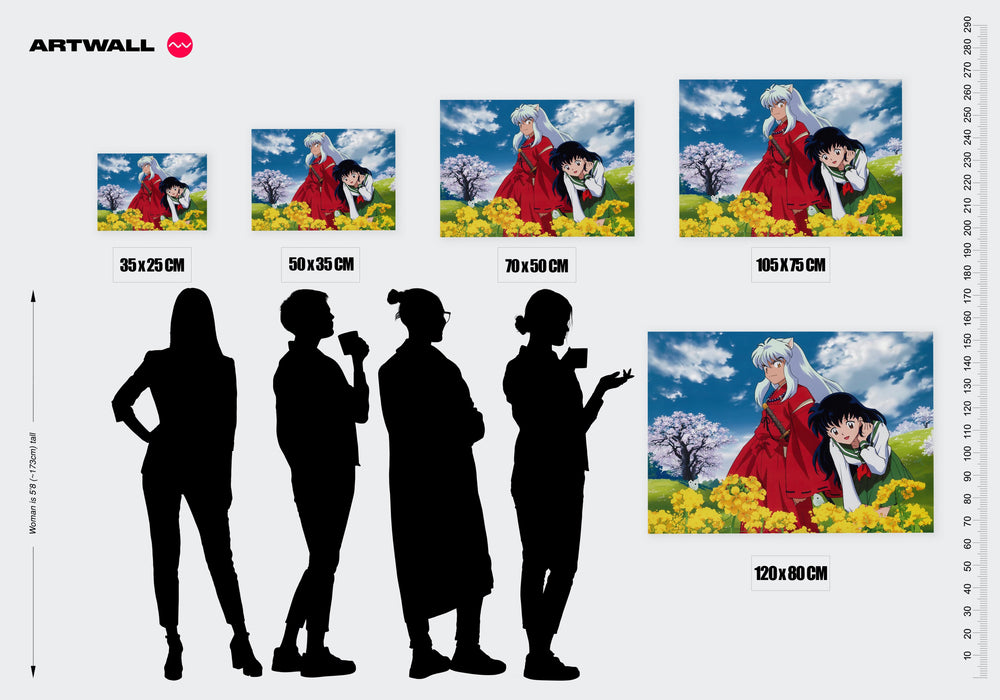 Tableau Inuyasha Champ Fleurs Printanieres