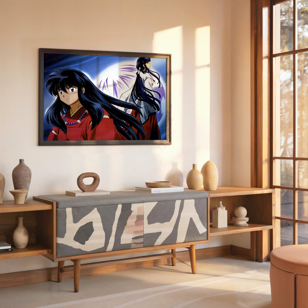 Tableau Inuyasha Deux Silhouettes Contrastees