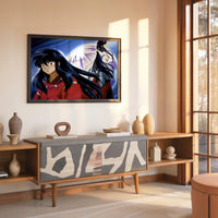 Tableau Inuyasha Deux Silhouettes Contrastees