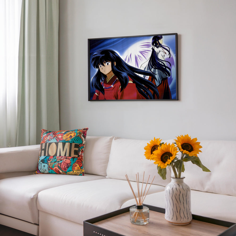Tableau Inuyasha Deux Silhouettes Contrastees