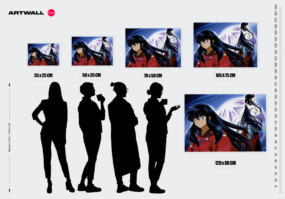 Tableau Inuyasha Deux Silhouettes Contrastees