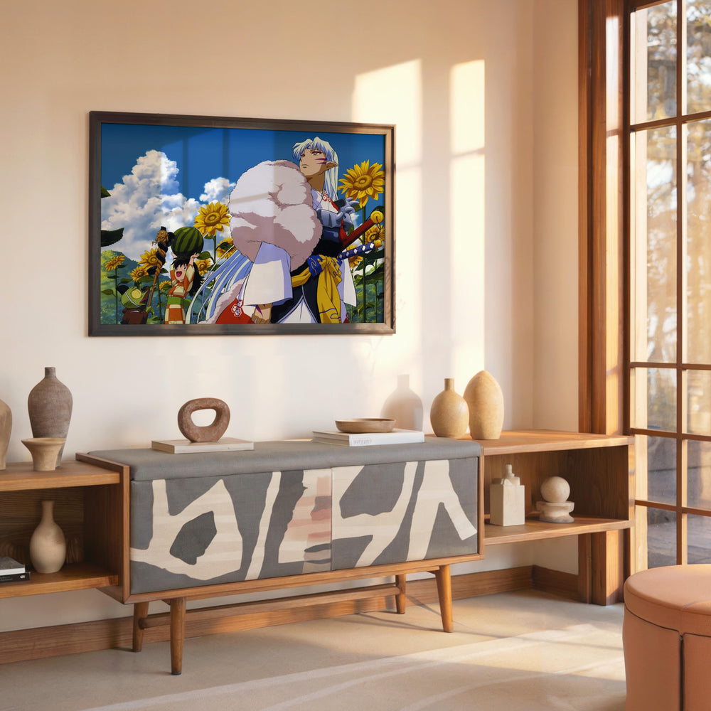 Tableau Inuyasha Guerrier Et Tournesols