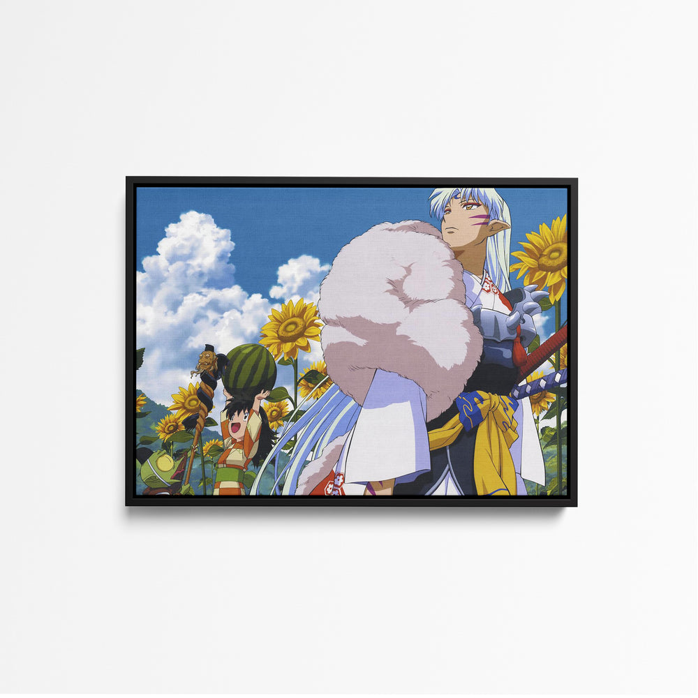 Tableau Inuyasha Guerrier Et Tournesols