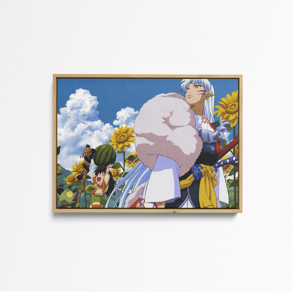 Tableau Inuyasha Guerrier Et Tournesols
