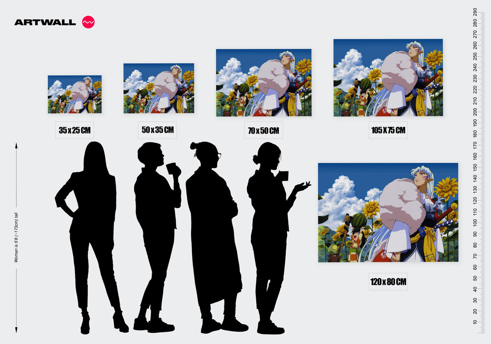 Tableau Inuyasha Guerrier Et Tournesols