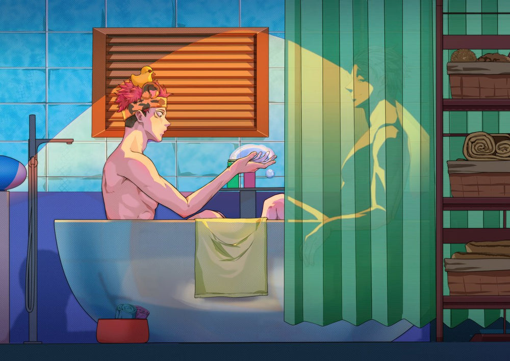 Tableau Jujutsu Kaisen Bain Miroir Lumiere