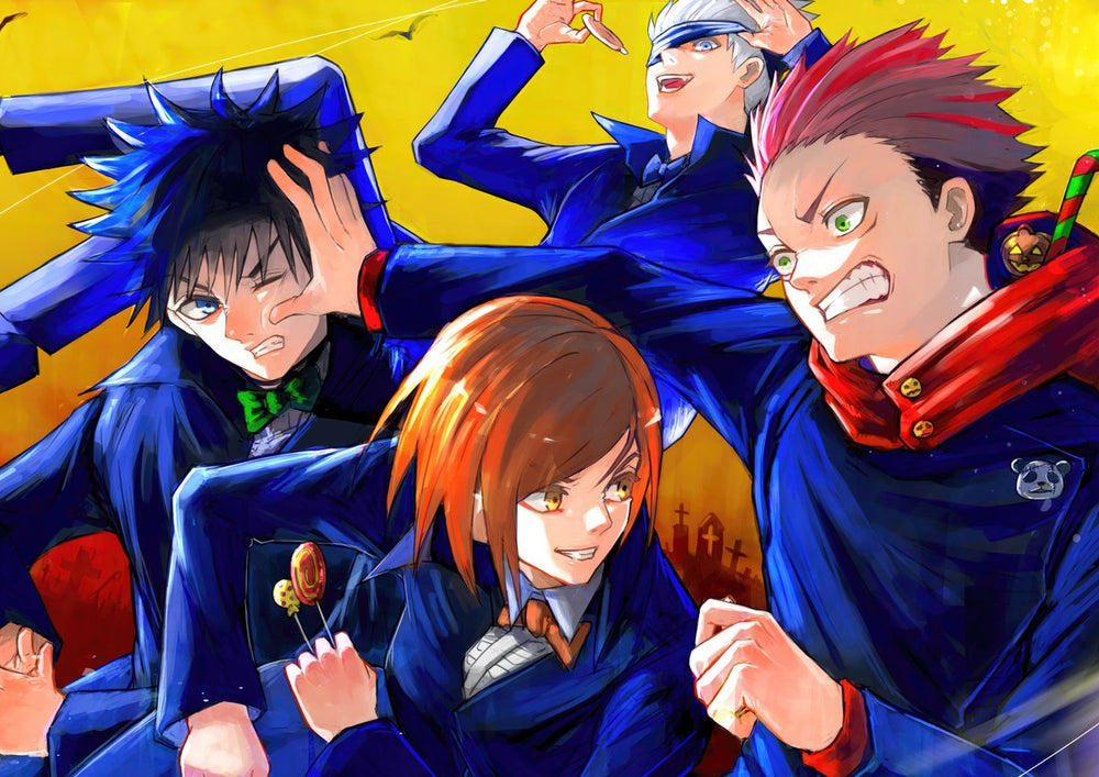 Tableau Jujutsu Kaisen Combatifs En Uniformes