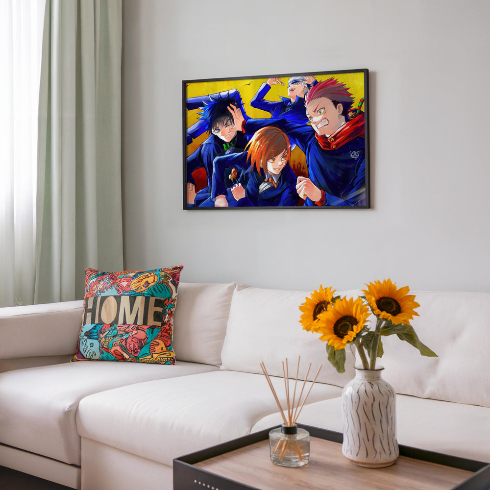 Tableau Jujutsu Kaisen Combatifs En Uniformes