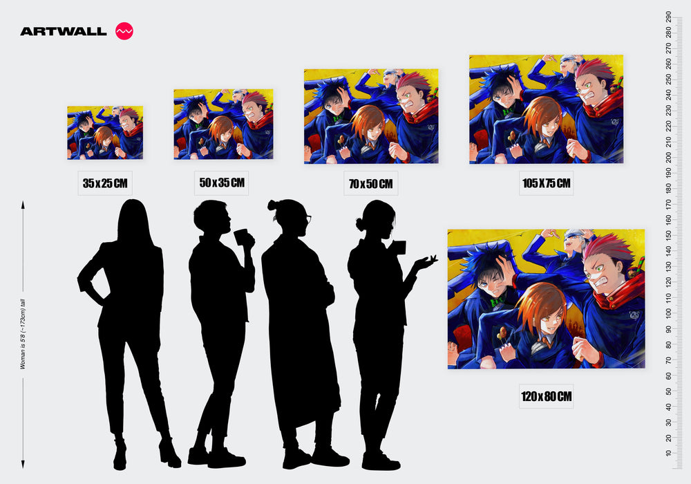Tableau Jujutsu Kaisen Combatifs En Uniformes