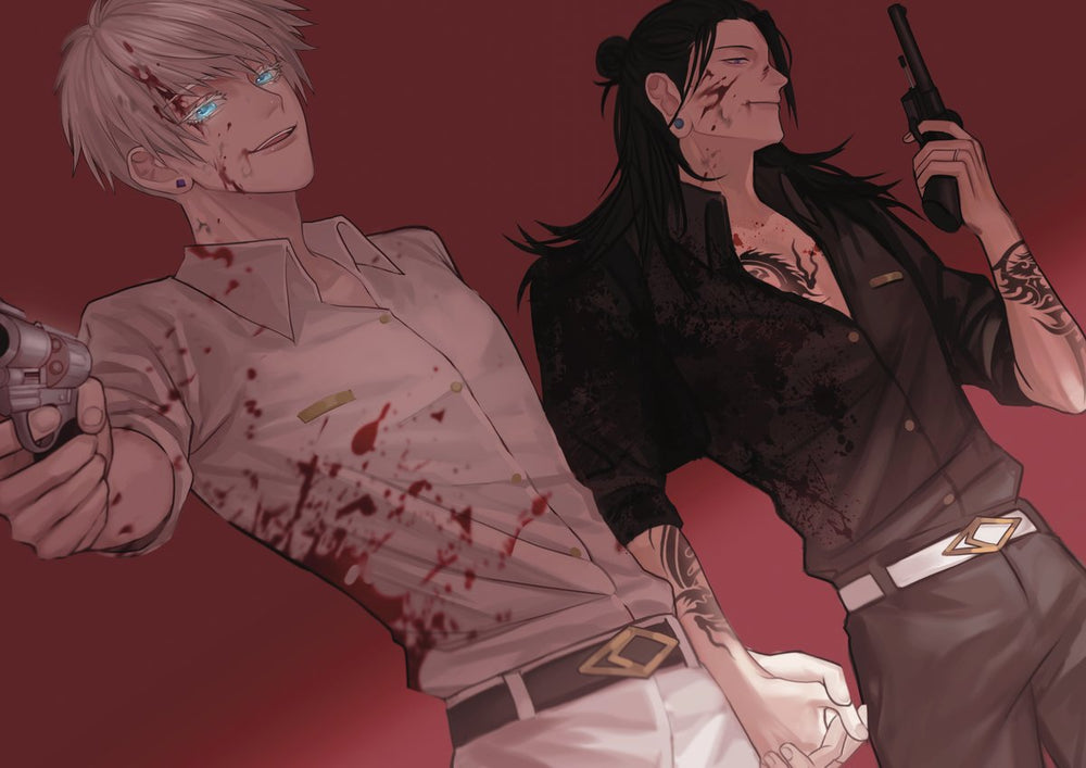 Tableau Jujutsu Kaisen Duos Armes Souriants