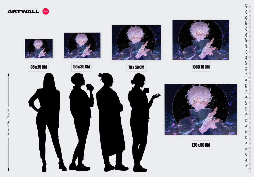 Tableau Jujutsu Kaisen Eclatante Energie Etheree