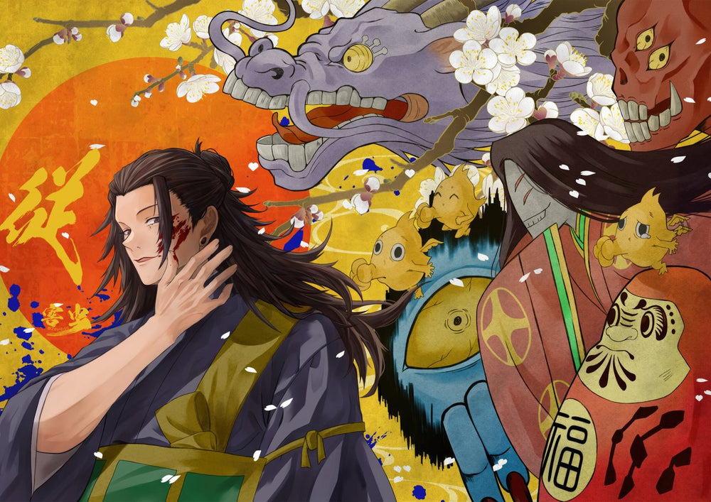 Tableau Jujutsu Kaisen Guerrier Et Dragons