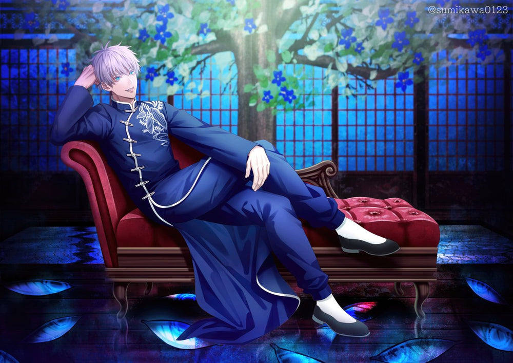 Tableau Jujutsu Kaisen Mysterieux Canape Bleu