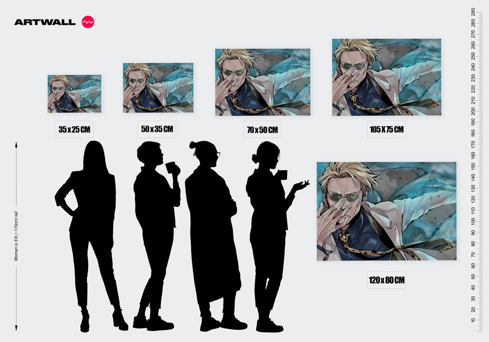 Tableau Jujutsu Kaisen Personnage Lunettes Cool