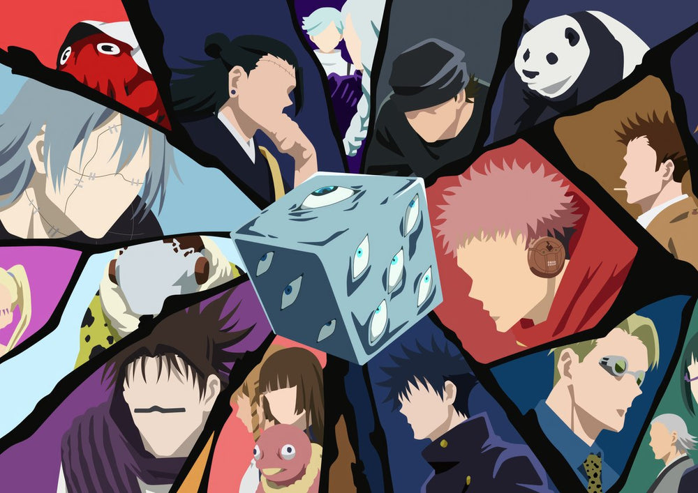Tableau Jujutsu Kaisen Personnages Et Cube