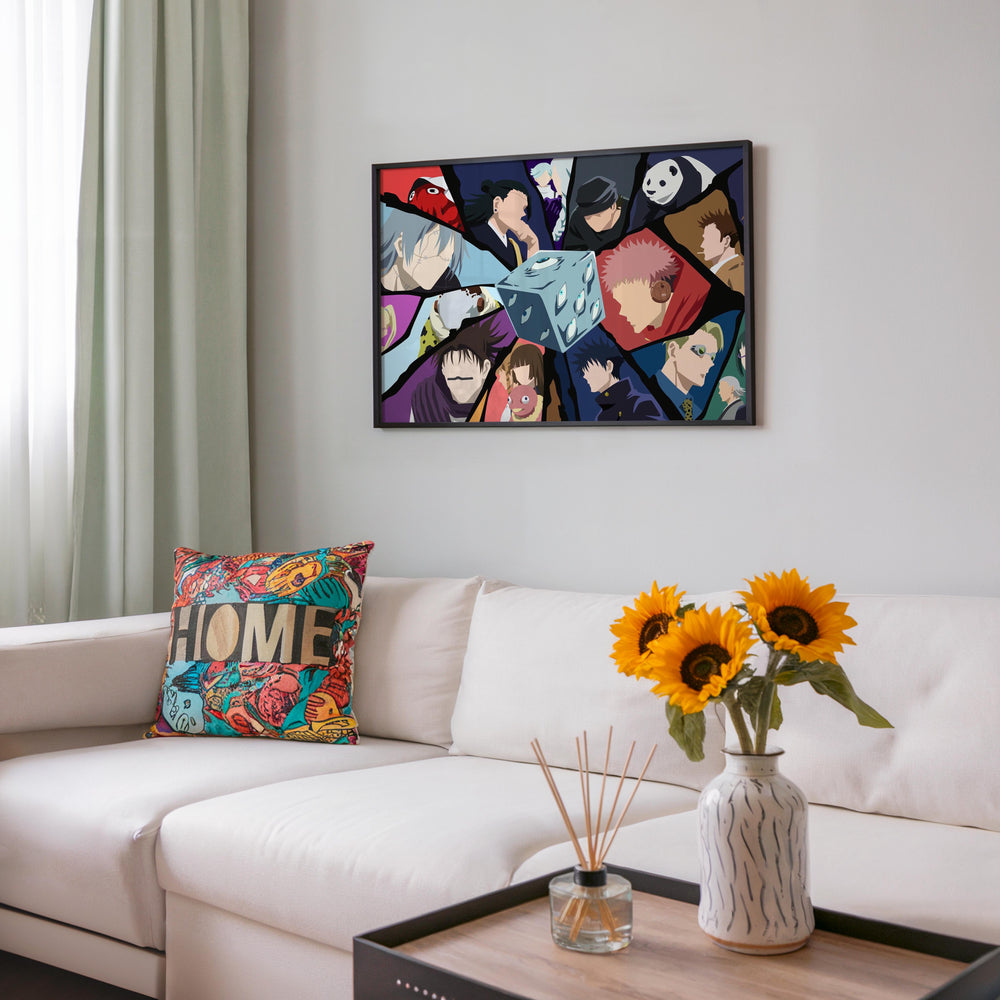 Tableau Jujutsu Kaisen Personnages Et Cube