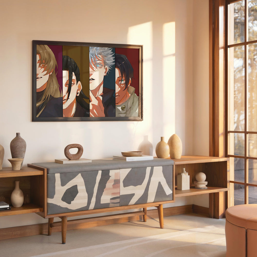 Tableau Jujutsu Kaisen Quatuor Intense Regards