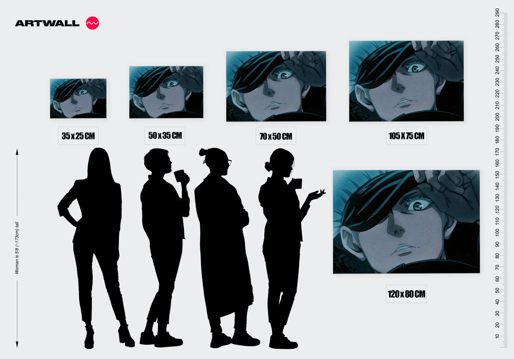 Tableau Jujutsu Kaisen Regard Hypnotique Intense