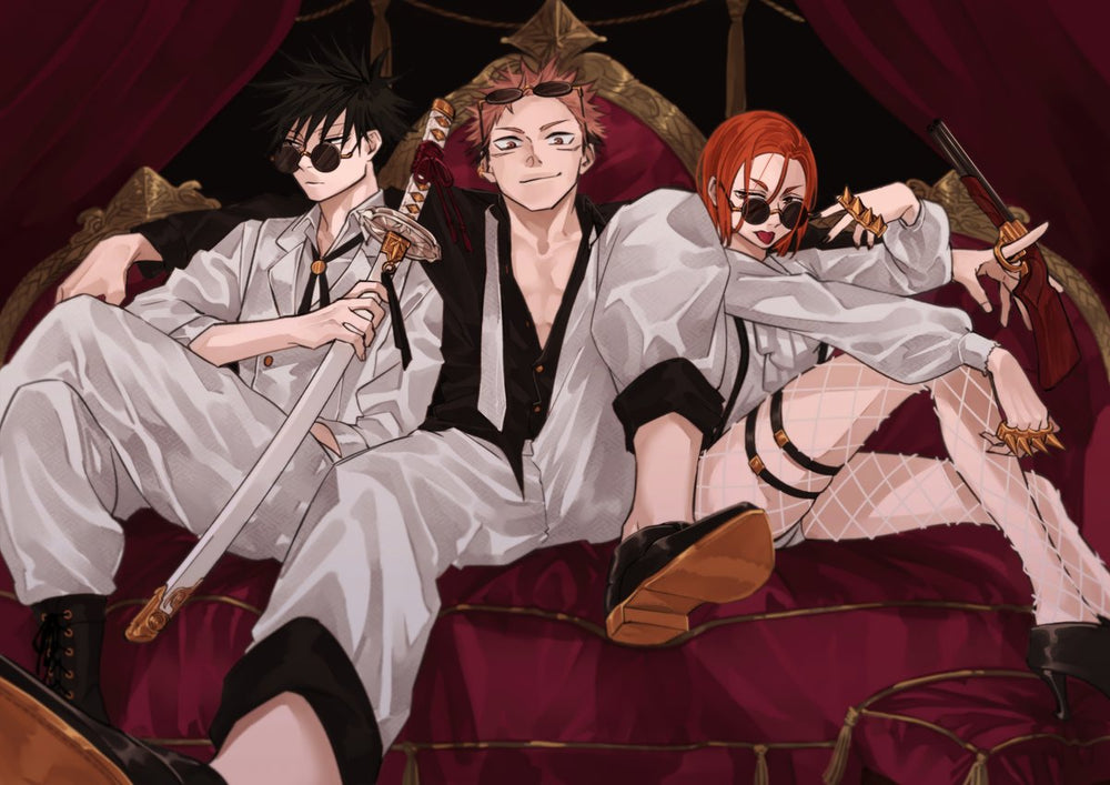 Tableau Jujutsu Kaisen Trio Elegant Arme