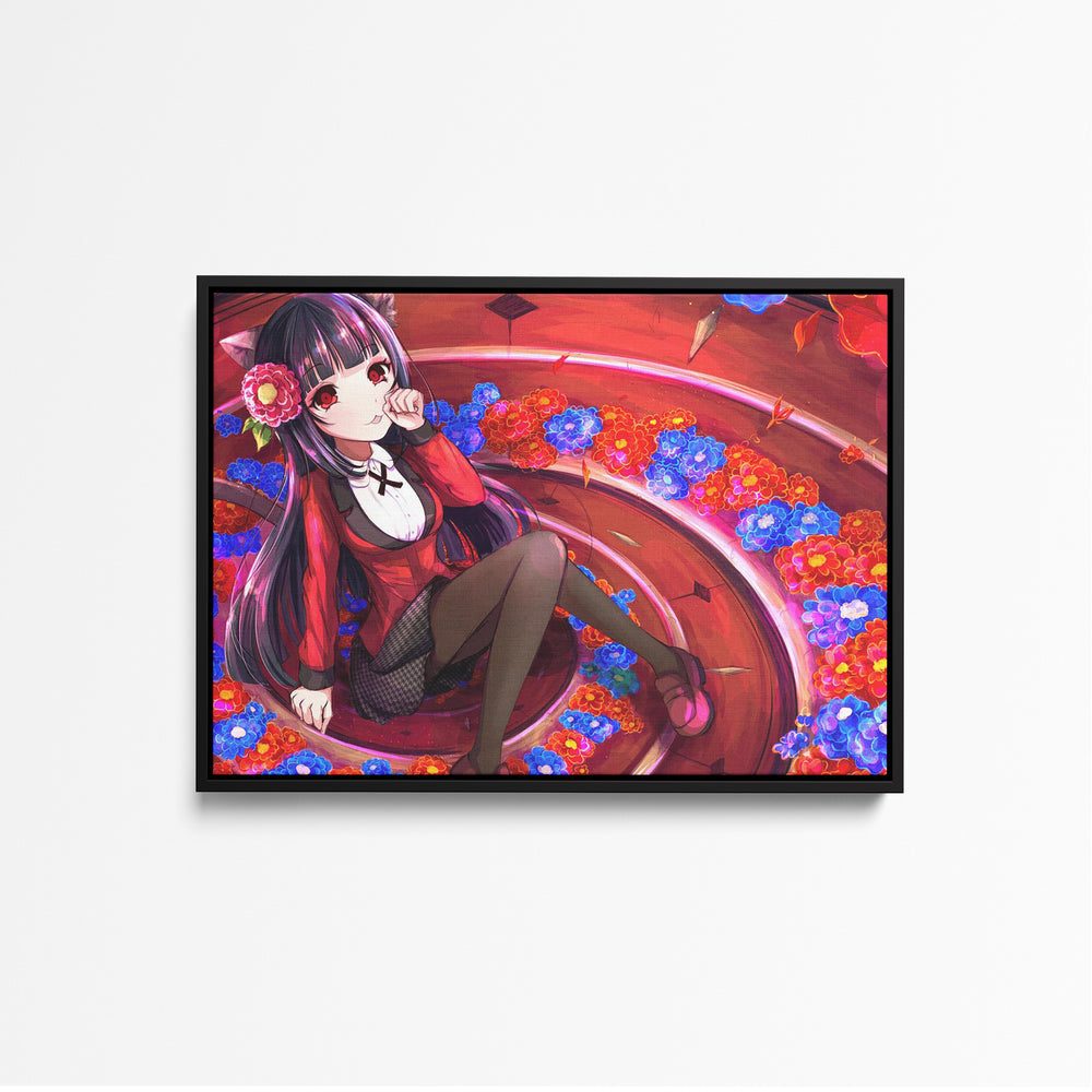 Tableau Kakegurui Chatte Elegante Florale