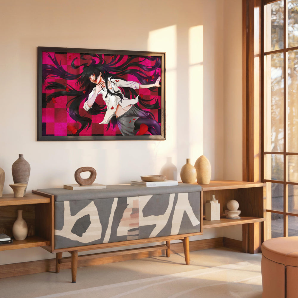 Tableau Kakegurui Chevelure Noire Envolee