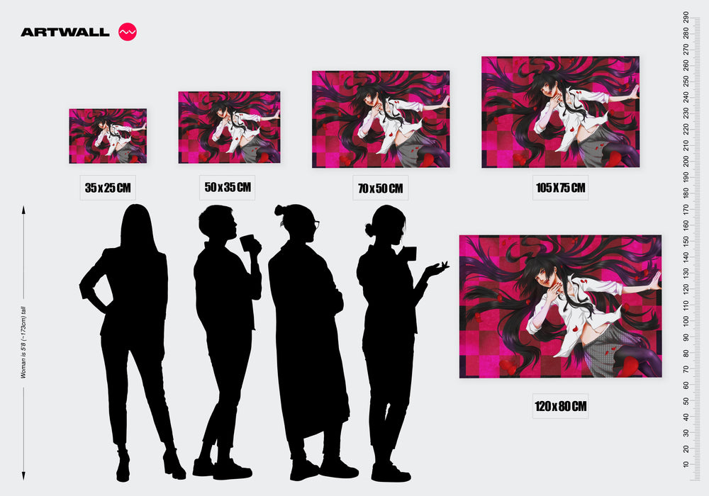 Tableau Kakegurui Chevelure Noire Envolee