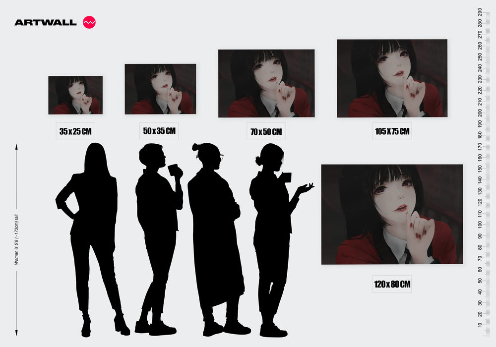 Tableau Kakegurui Jeune Femme Mysterieuse
