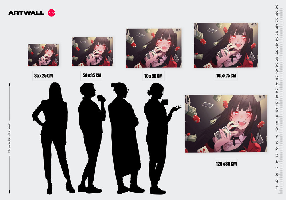 Tableau Kakegurui Joueuse Enjouee Cartes