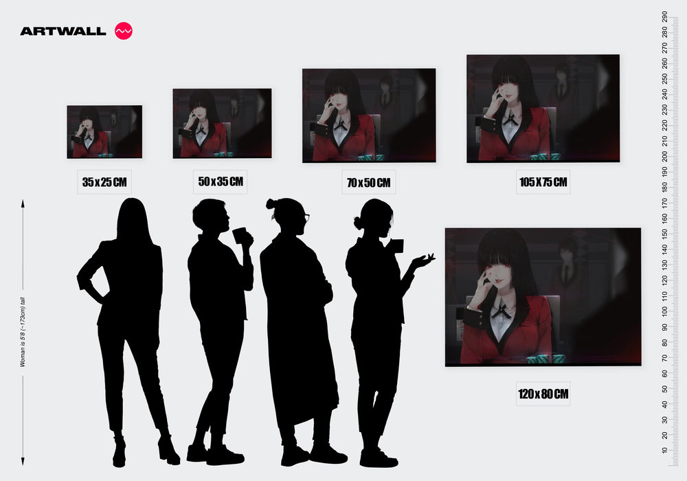 Tableau Kakegurui Joueuse Rouge Malicieuse