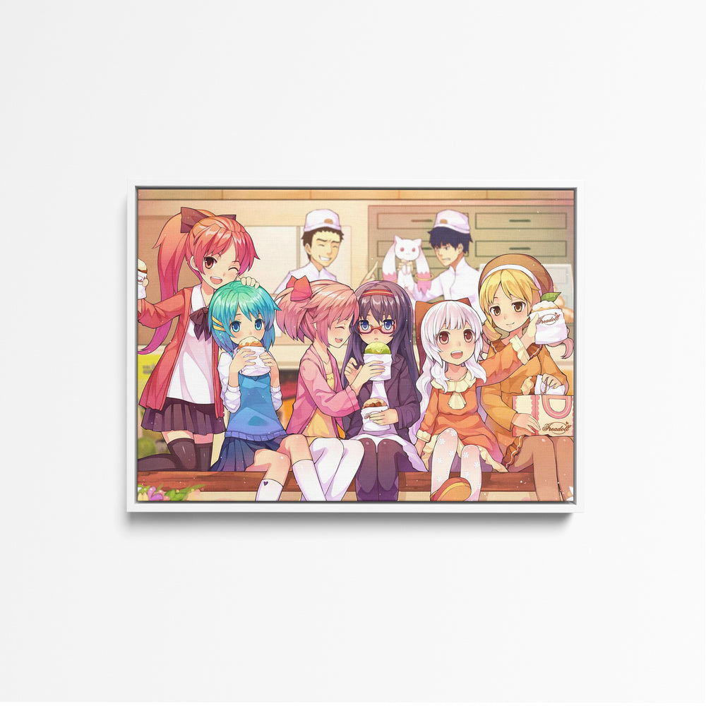Tableau Magi Madoka Magica Amies Degustant Desserts