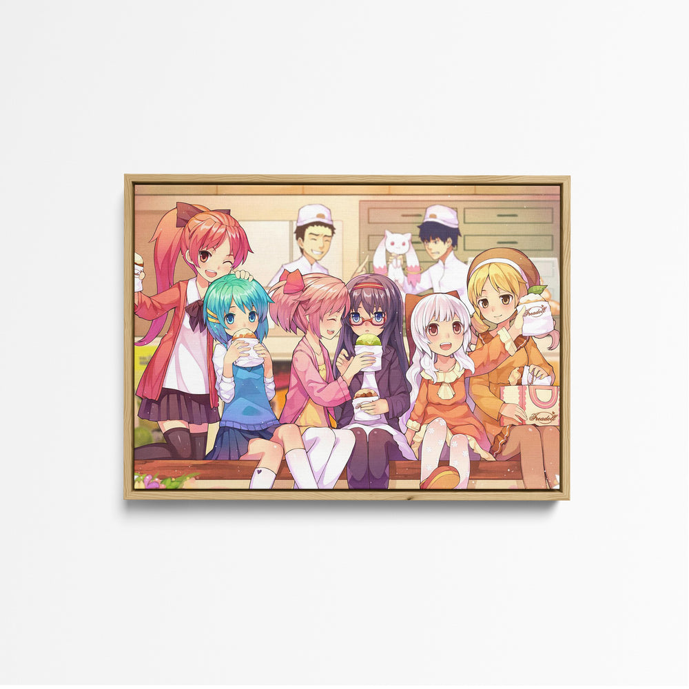Tableau Magi Madoka Magica Amies Degustant Desserts