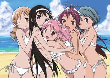 Tableau Magi Madoka Magica Amitie Plage Bikini