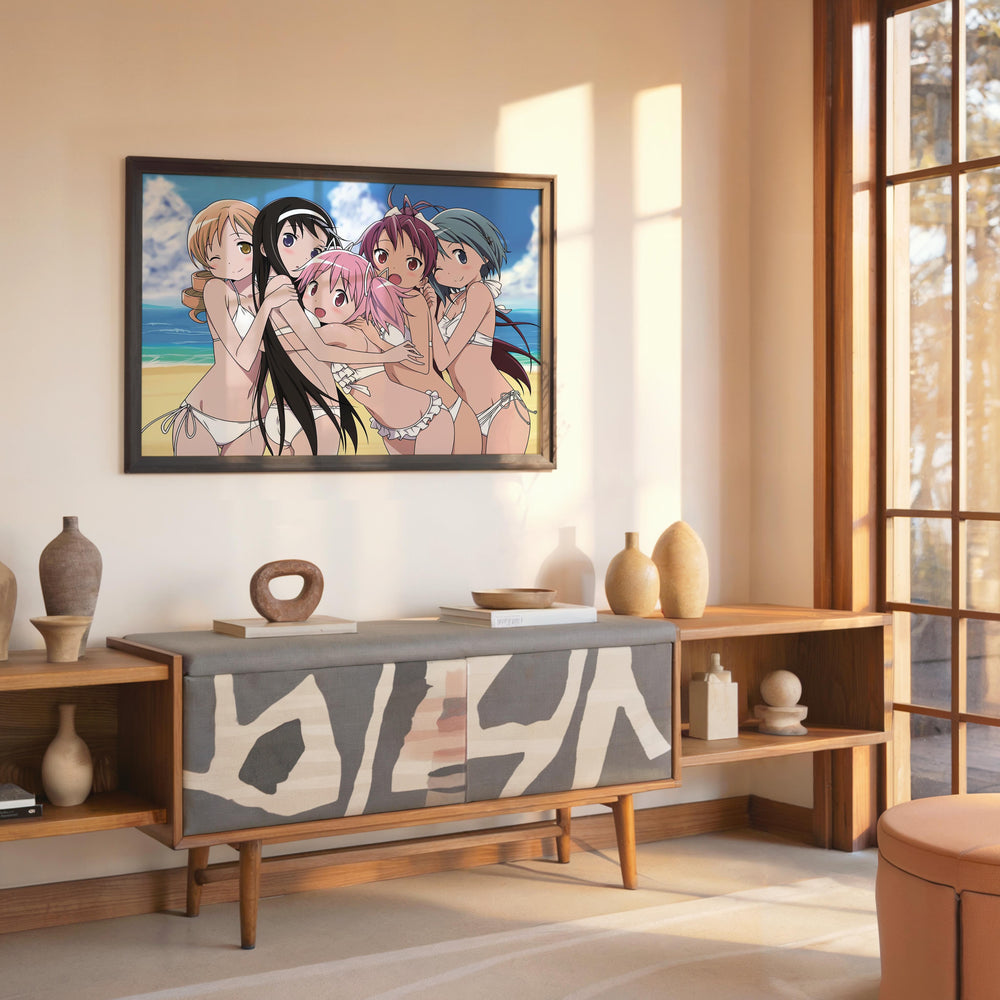 Tableau Magi Madoka Magica Amitie Plage Bikini
