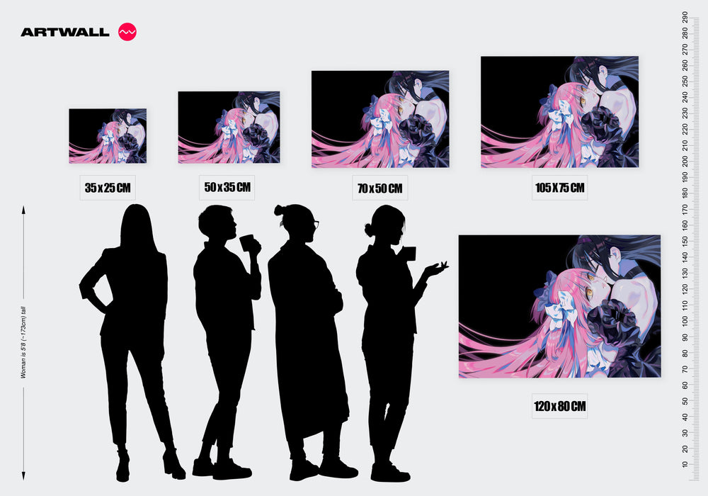 Tableau Magi Madoka Magica Etreinte Mysterieuse Sombre