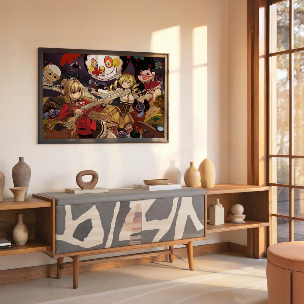 Tableau Magi Madoka Magica Guerrieres Et Monstres