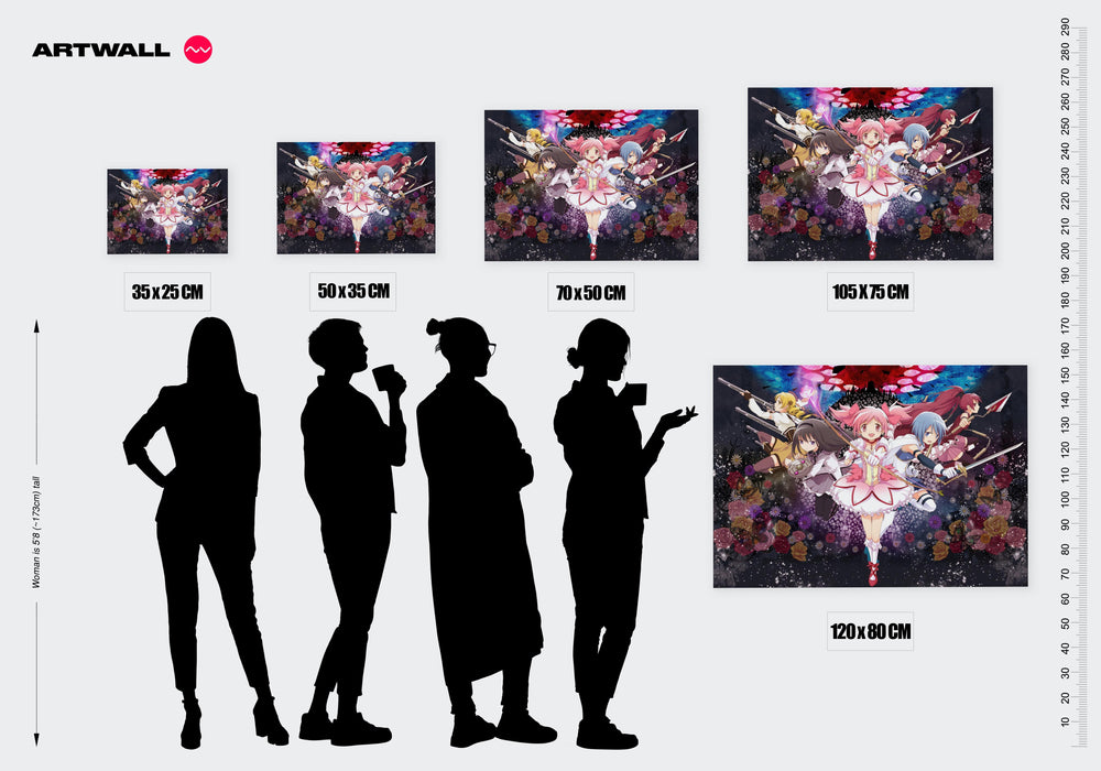 Tableau Magi Madoka Magica Guerrieres Magiques Unies