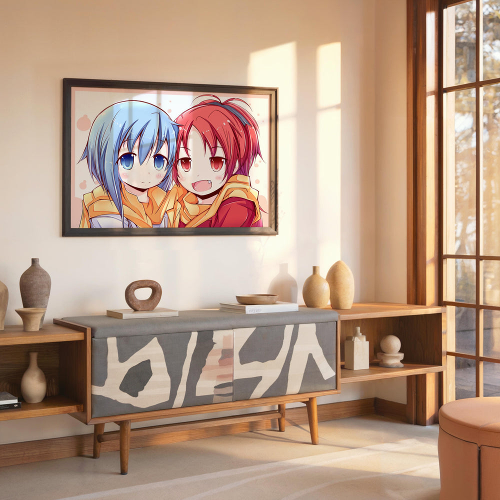 Tableau Magi Madoka Magica Personnages Amicaux Colores