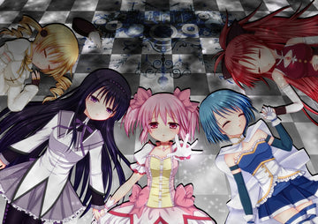 Tableau Magi Madoka Magica Personnages Main Panoramique