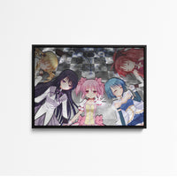 Tableau Magi Madoka Magica Personnages Main Panoramique