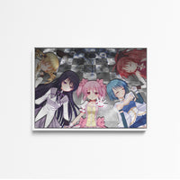 Tableau Magi Madoka Magica Personnages Main Panoramique