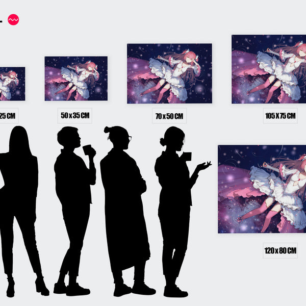 Tableau Magi Madoka Magica Reveuse En Levitation — Toile sur châssis