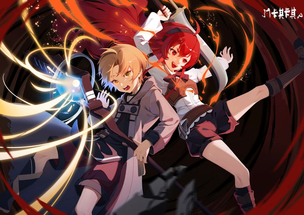 Tableau Mushoku Tensei Combat Energique Spirale