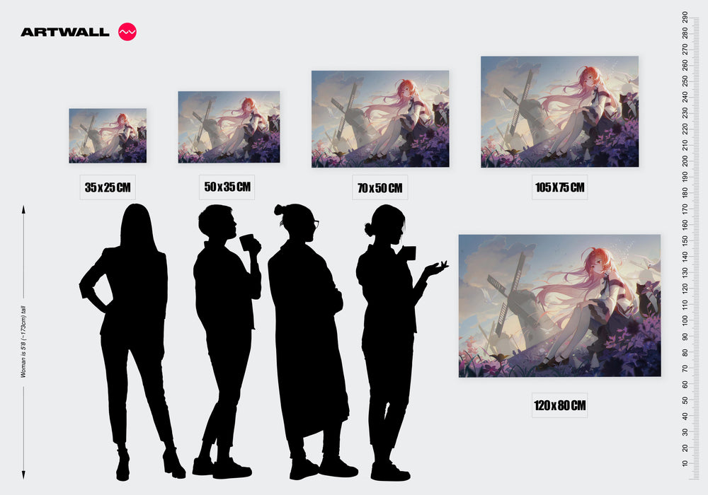 Tableau Mushoku Tensei Fille Vent Cheveux