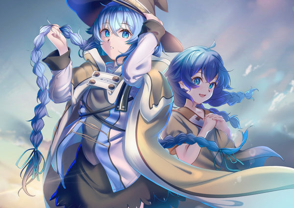 Tableau Mushoku Tensei Jumelles Capuchonnees Braidees
