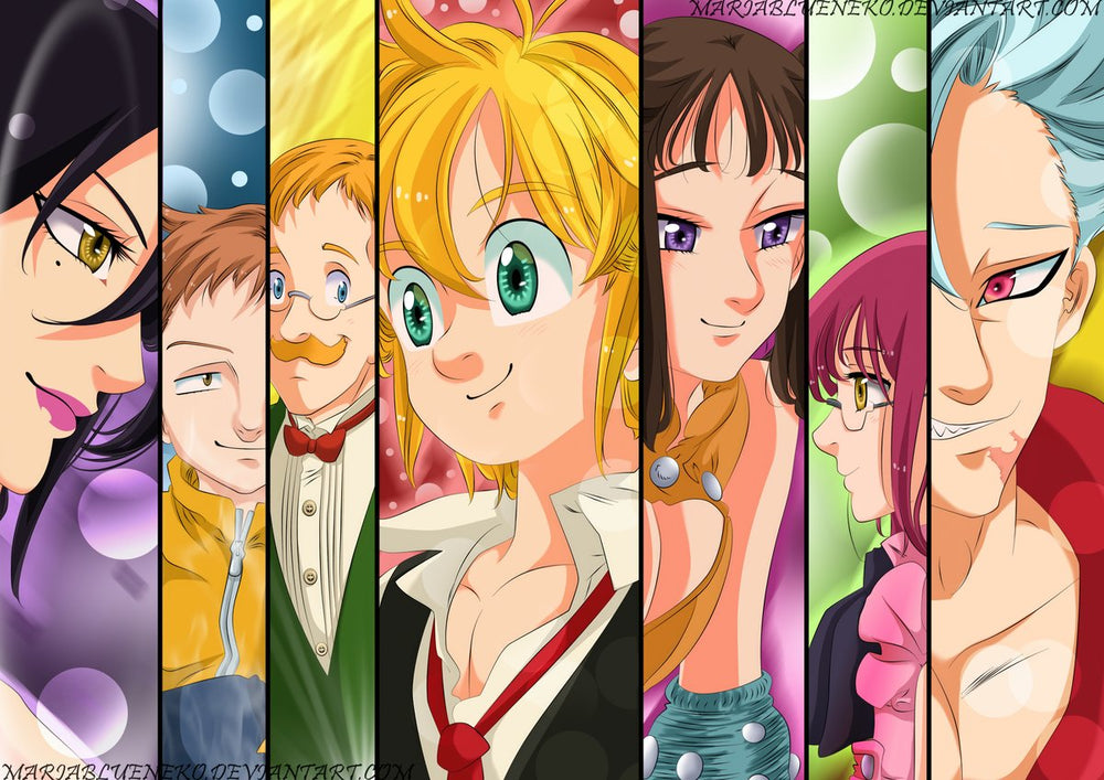 Tableau Nanatsu No Taizai Colores Personnages Alignes