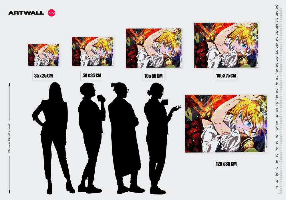 Tableau Nanatsu No Taizai Combat Energetique Flamboyant