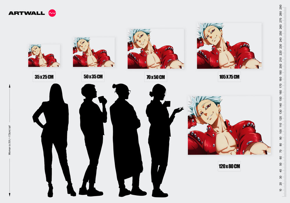 Tableau Nanatsu No Taizai Personnage Souriant Rouge