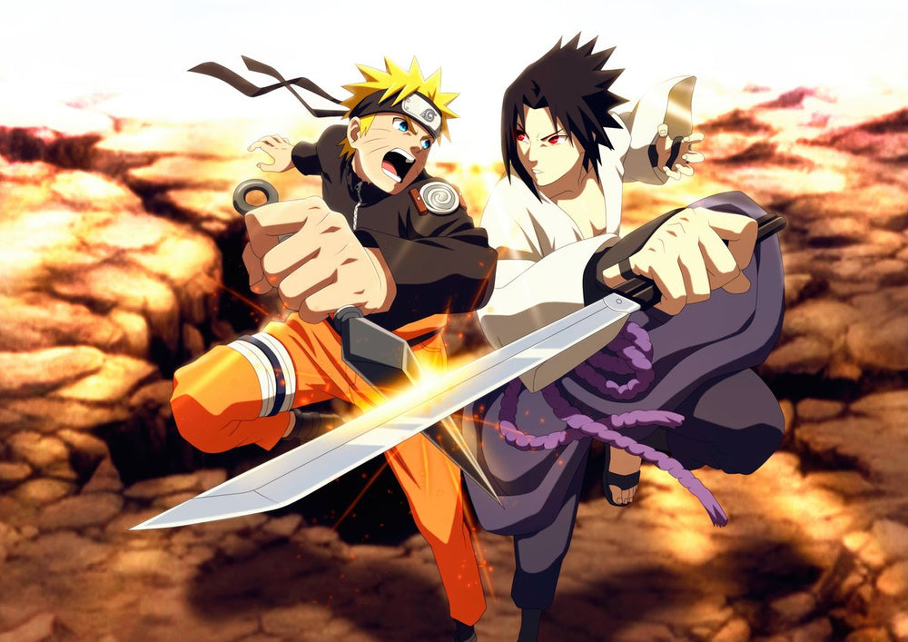 Tableau Naruto Combat Epique Shuriken